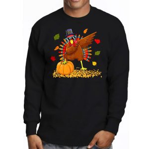 Dabbing Turkey Thanksgiving Day Pilgrim Boys Girls Funny Dab Longsleeve Tee 3 2