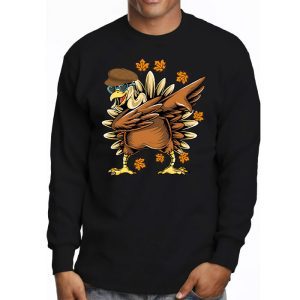 Dabbing Turkey Thanksgiving Day Pilgrim Boys Girls Funny Dab Longsleeve Tee 3 3