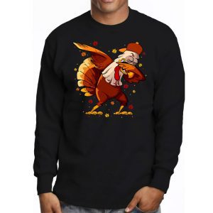 Dabbing Turkey Thanksgiving Day Pilgrim Boys Girls Funny Dab Longsleeve Tee 3