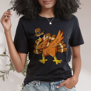 Dabbing Turkey Thanksgiving Day Pilgrim Boys Girls Funny Dab T Shirt 2 1