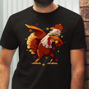 Dabbing Turkey Thanksgiving Day Pilgrim Boys Girls Funny Dab T Shirt 3