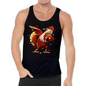 Dabbing Turkey Thanksgiving Day Pilgrim Boys Girls Funny Dab Tank Top 3