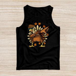 Dabbing Turkey Thanksgiving Day Pilgrim Boys Girls Funny Dab Tank Top