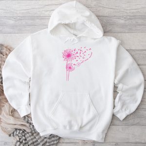 Dandelion Breast Cancer Awareness Pink Ribbon Support Gift Hoodie