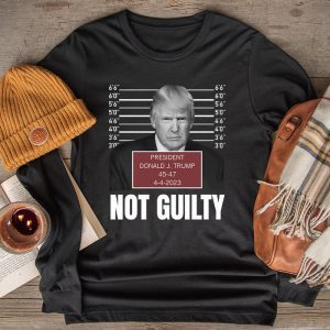 Donald Trump Police Mugshot Photo Not Guilty 45-47 President Longsleeve Tee