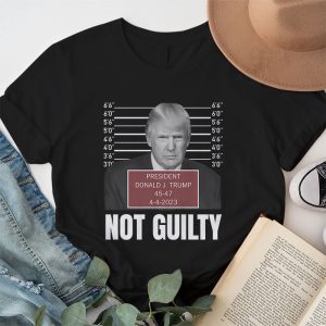 Donald Trump Police Mugshot Photo Not Guilty 45 47 President T Shirt 1 1