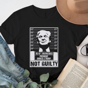 Donald Trump Police Mugshot Photo Not Guilty 45 47 President T Shirt 1 2