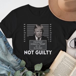 Donald Trump Police Mugshot Photo Not Guilty 45 47 President T Shirt 1 3