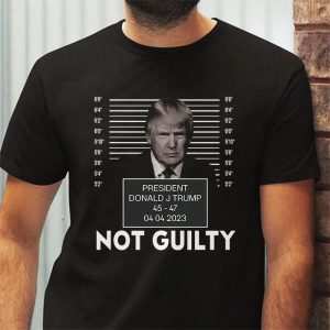 Donald Trump Police Mugshot Photo Not Guilty 45 47 President T Shirt 3 3