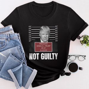 Funny Trump Shirt Donald Trump Police Mugshot Photo Not Guilty 45-47 President T-Shirt