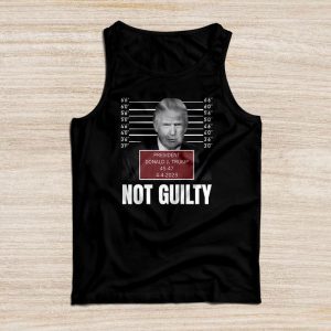 Funny Trump Shirt Donald Trump Police Mugshot Photo Not Guilty 45-47 President Tank Top