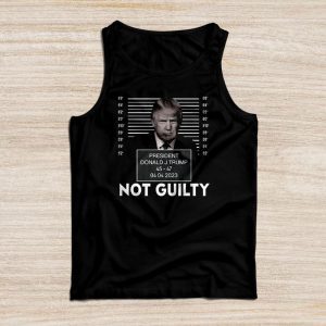 Funny Trump Shirt Donald Trump Police Mugshot Photo Not Guilty 45-47 President Tank Top