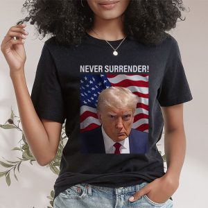 Donald Trump never surrender Mug shot august 24 2023 T Shirt 2