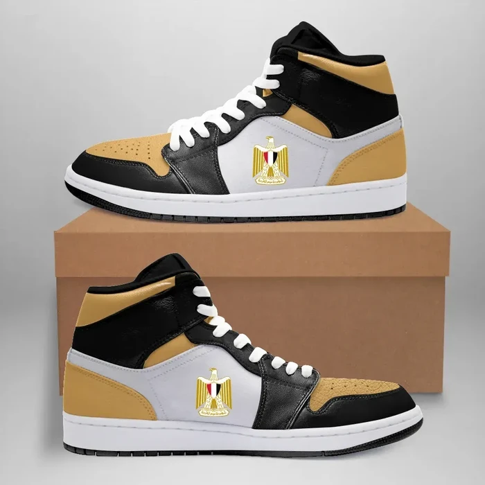 Egypt High Sneakers Air Jordan 1 - Retro Gold Toe JD1 Shoes