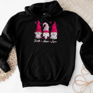 Faith Hope Love Pink Ribbon Gnome Breast Cancer Awareness Hoodie