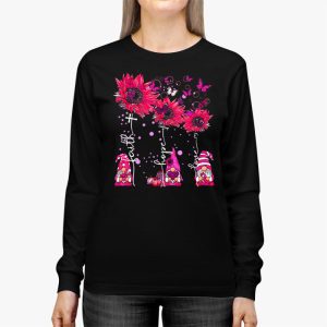 Faith Hope Love Pink Ribbon Gnome Breast Cancer Awareness Longsleeve Tee 2 1