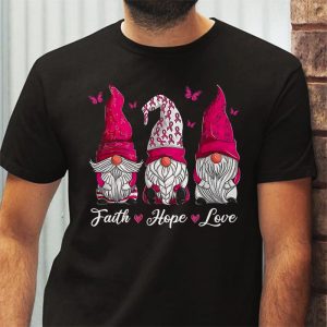 Faith Hope Love Pink Ribbon Gnome Breast Cancer Awareness T Shirt 3 2