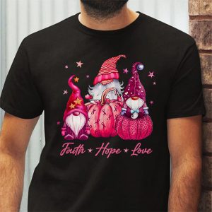 Faith Hope Love Pink Ribbon Gnome Breast Cancer Awareness T Shirt 3