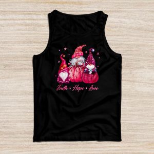 Breast Cancer Shirt Ideas Faith Hope Love Pink Ribbon Gnomes Tank Top