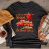 Fall For Jesus He Never Leaves Cross Jesus Christian Lover Longsleeve Tee