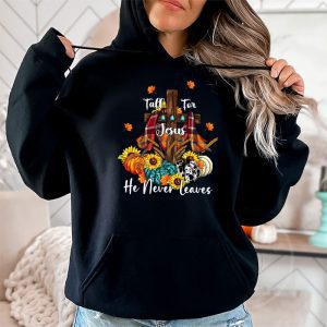 Fall For Jesus He Never Leaves Pumpkin Autumn Thanksgiving Hoodie 2 3