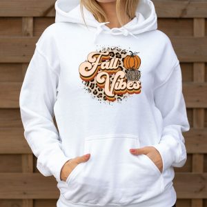 Fall Vibes Retro Leopard Circle Pumpkin Thanksgiving Costume Hoodie 3 5