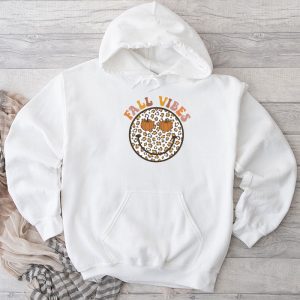 Thanksgiving Shirts Funny Fall Vibes Retro Leopard Circle Pumpkin Cute Hoodie