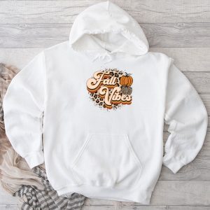 Fall Vibes Retro Leopard Circle Pumpkin Thanksgiving Costume Hoodie