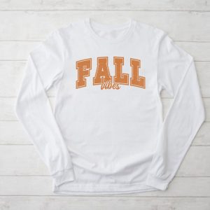 Fall Vibes Retro Leopard Circle Pumpkin Thanksgiving Costume Longsleeve Tee