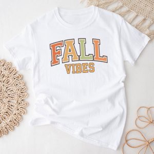 Fall Vibes Retro Leopard Circle Pumpkin Thanksgiving Costume T-Shirt