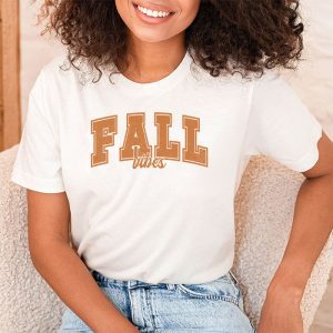 Fall Vibes Retro Leopard Circle Pumpkin Thanksgiving Costume T Shirt 2 2