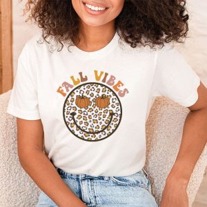 Fall Vibes Retro Leopard Circle Pumpkin Thanksgiving Costume T Shirt 2 3