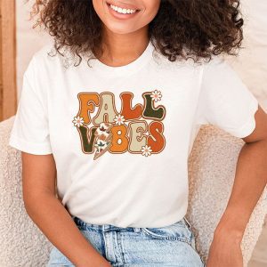 Fall Vibes Retro Leopard Circle Pumpkin Thanksgiving Costume T Shirt 2