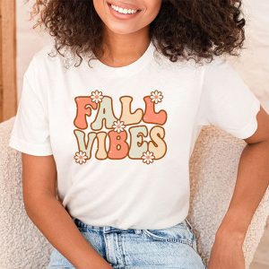 Fall Vibes Retro Leopard Circle Pumpkin Thanksgiving Costume T Shirt 2 4