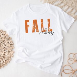 Thanksgiving Shirts Funny Fall Vibes Retro Leopard Circle Pumpkin Cute T-Shirt