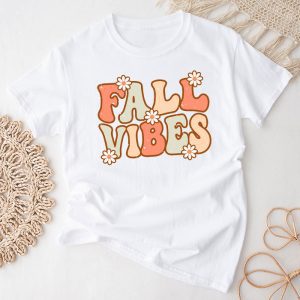 Fall Vibes Retro Leopard Circle Pumpkin Thanksgiving Costume T-Shirt