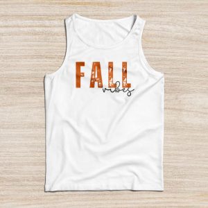 Thanksgiving Shirts Funny Fall Vibes Retro Leopard Circle Pumpkin Cute Tank Top