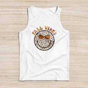 Fall Vibes Retro Leopard Circle Pumpkin Thanksgiving Costume Tank Top