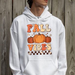 Fall Vibes Vintage Groovy Fall Season Retro Leopard Autumn Hoodie 2