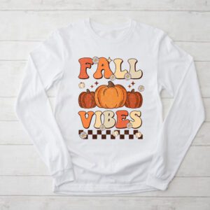 Fall Vibes Shirt Vintage Groovy Fall Season Retro Leopard Autumn Longsleeve Tee