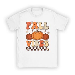 Fall Vibes Shirt Vintage Groovy Fall Season Retro Leopard Autumn T-Shirt