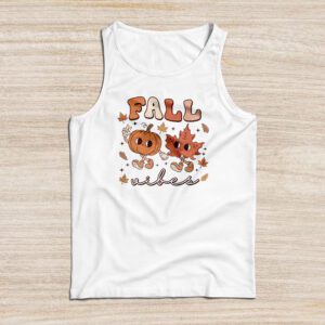 Fall Vibes Shirt Vintage Groovy Fall Season Retro Leopard Autumn Tank Top