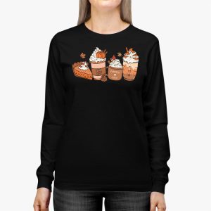 Fall coffee pumpkin spice latte iced warm cozy autumn orange Longsleeve Tee 2 1