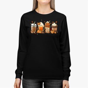 Fall coffee pumpkin spice latte iced warm cozy autumn orange Longsleeve Tee 2