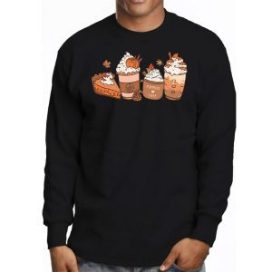 Fall coffee pumpkin spice latte iced warm cozy autumn orange Longsleeve Tee 3 1