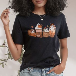 Fall coffee pumpkin spice latte iced warm cozy autumn orange T Shirt 2 1