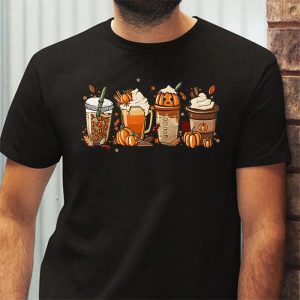 Fall coffee pumpkin spice latte iced warm cozy autumn orange T Shirt 3