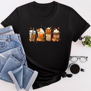 Funny Thanksgiving Shirts Fall Coffee Pumpkin Latte Iced Cozy Autumn Orange T-Shirt