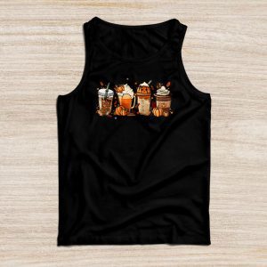 Funny Thanksgiving Shirts Fall Coffee Pumpkin Latte Iced Cozy Autumn Orange Tank Top