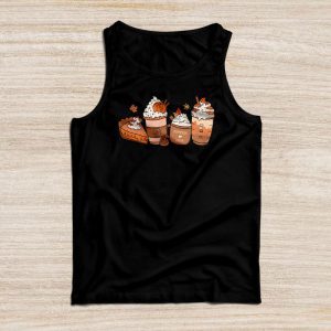 Funny Thanksgiving Shirts Fall Coffee Pumpkin Latte Iced Cozy Autumn Orange Tank Top